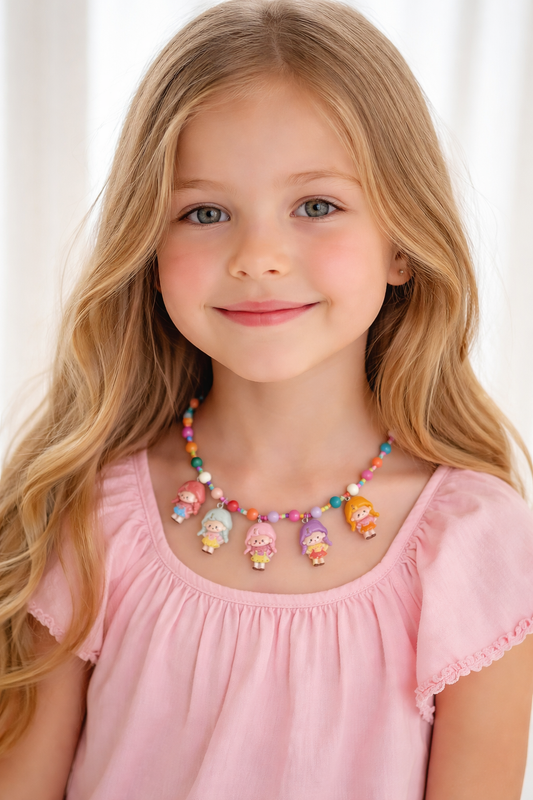 Handmade Beaded Charm Necklace for Girls – Perfect for Birthday & Holiday Gifts