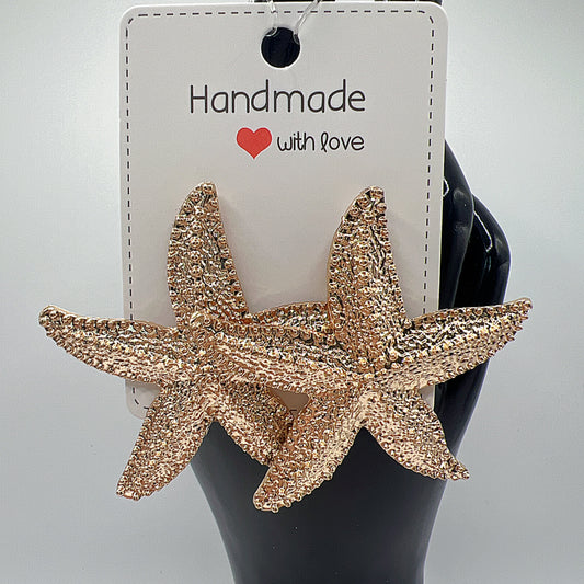 Gold Oversized Starfish Earrings | Fashion Statement Jewelry