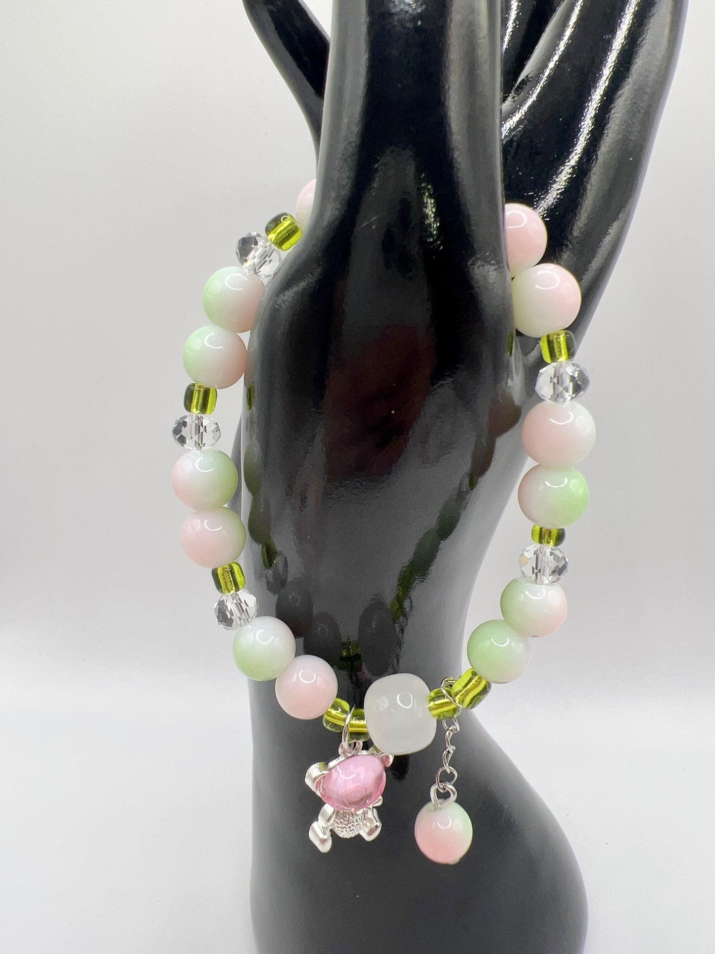 Stretchy Bead Bracelet with Cute Charms & Spacers – Handmade Jewelry