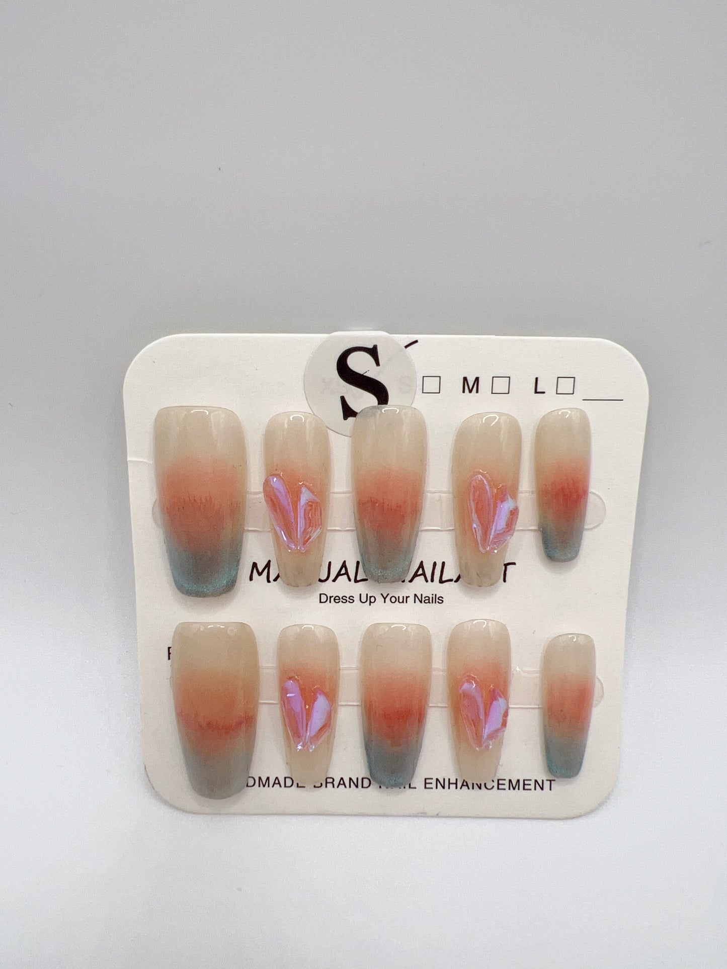 5 Sets Medium Coffin Press-On Nails Simple Style