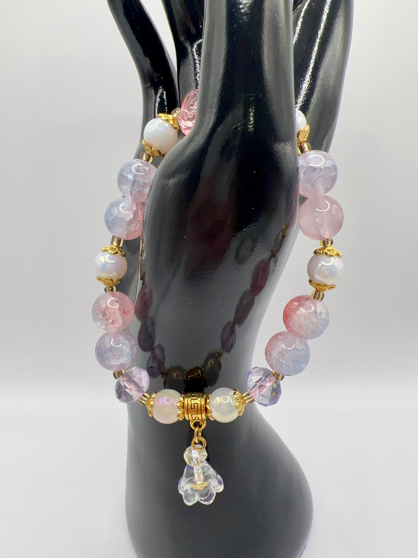 Bead Stretchy Bracelet with Cute Charms & Spacers - Handmade Jewelry