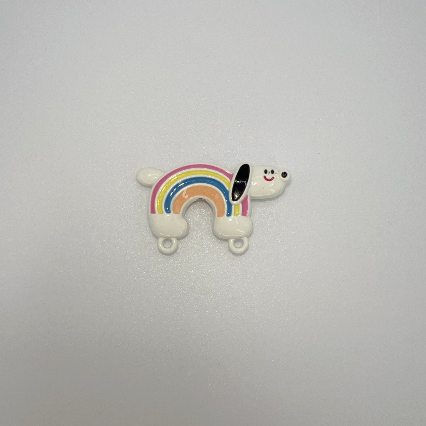 Metallic Rainbow Dog Double Charm – DIY Pendant for Keychains, Bag Chains & Phone Chains