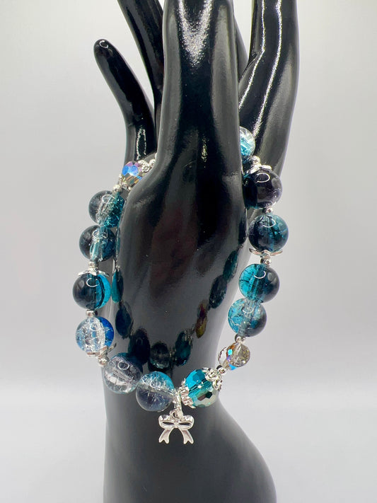 Bead Stretchy Bracelet with Cute Charms & Spacers - Handmade Jewelry