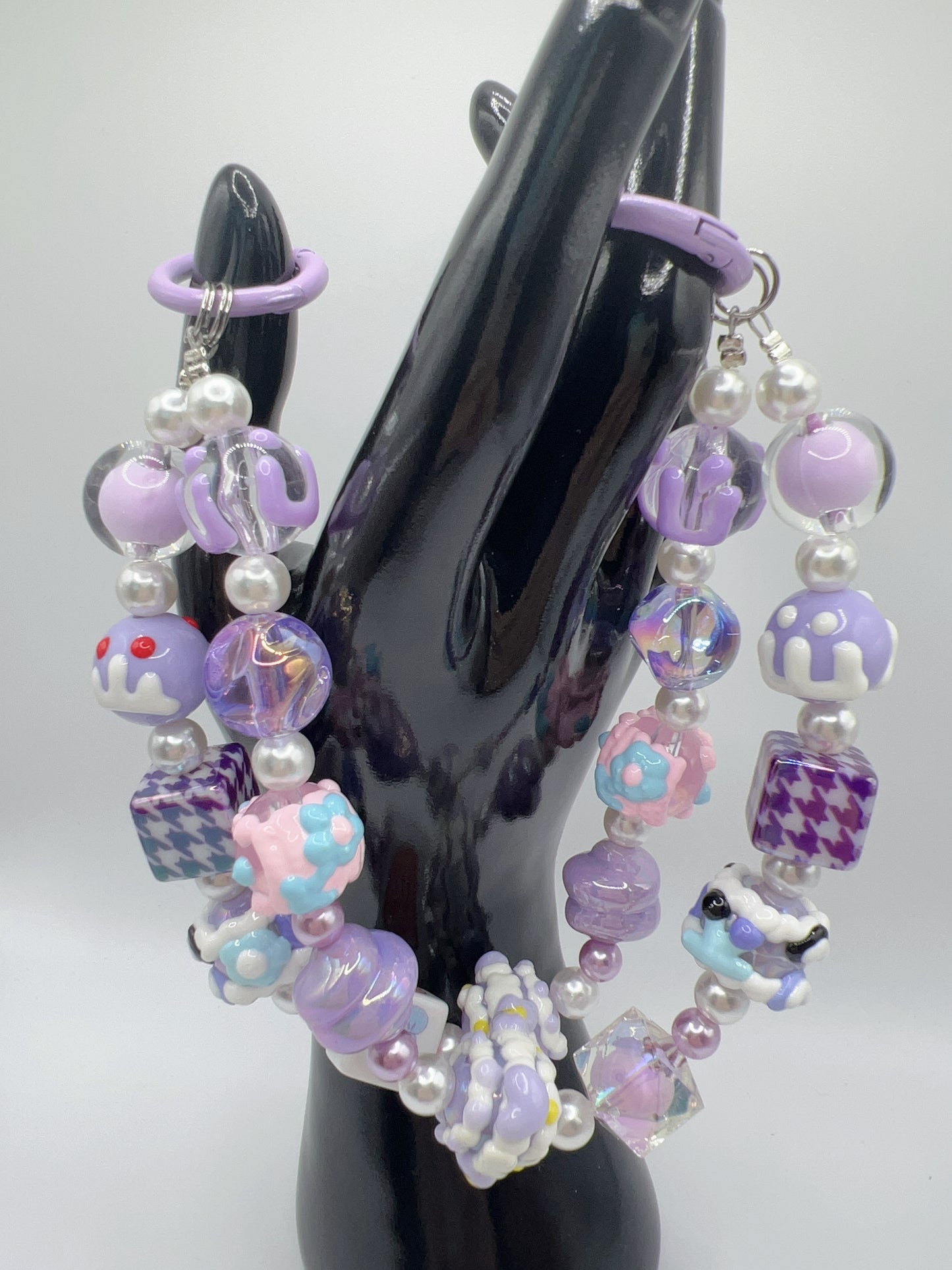 Double Layer Hand-Painted Bead Keychain / Bag Chain – Detachable, 2-in-1 Design, 2 Styles