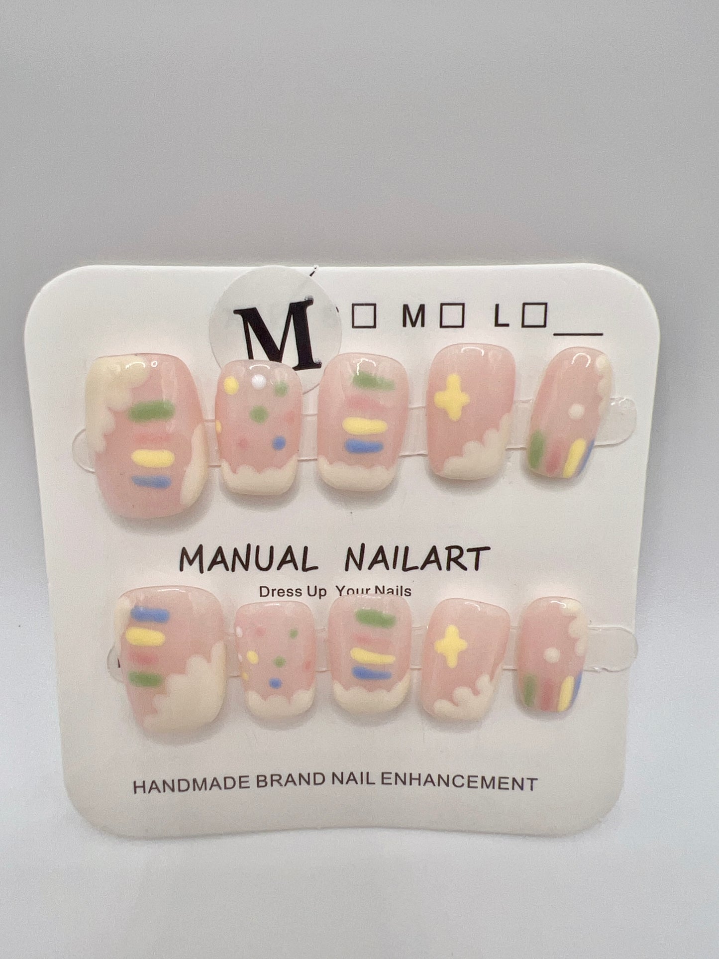 3 Sets Short Square Press On Nails Simple design – Medium Size