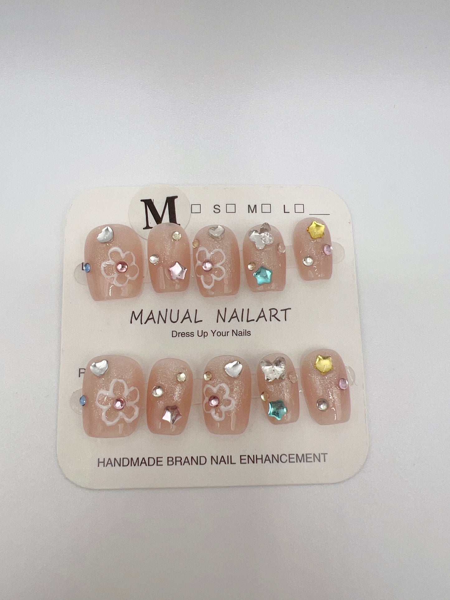 Short Square Press On Nails Simple design – 9 Designs Medium Size