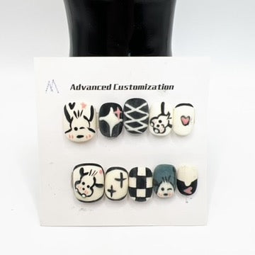 10 design Cat eye or cute Press-On Nails – Medium Size - short length- square shape💅✨