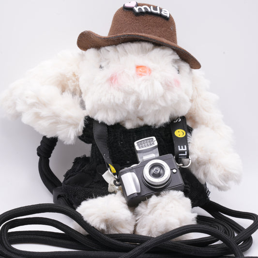 Bunny Phone Holder with Clickable Camera & Long Chain – Cute Whimsical Cell Phone Accessory