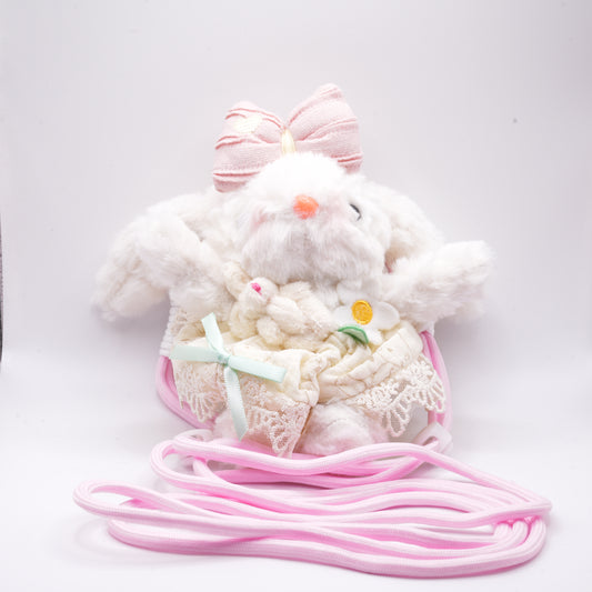 Bunny phone holder pink + long chain