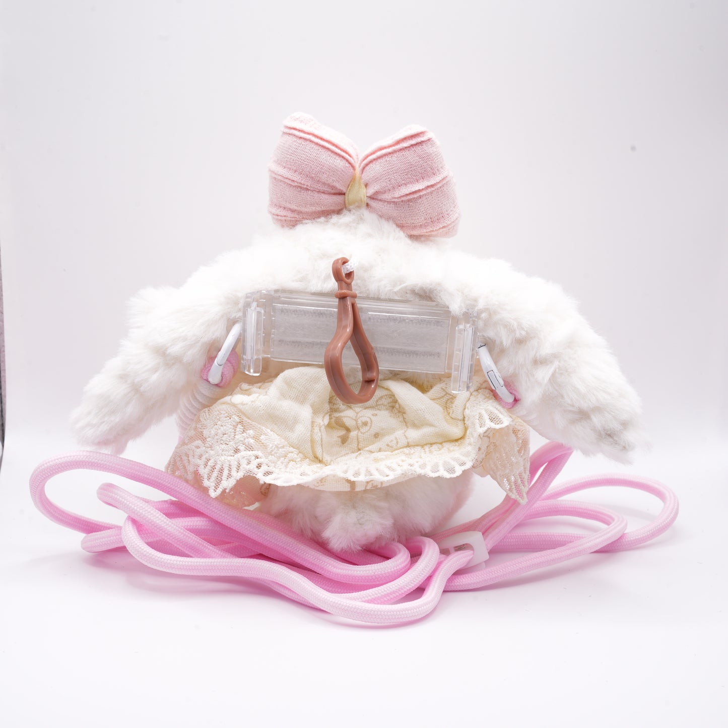 Bunny phone holder pink + long chain
