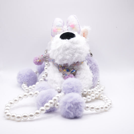 Doggie phone holder purple + long chain