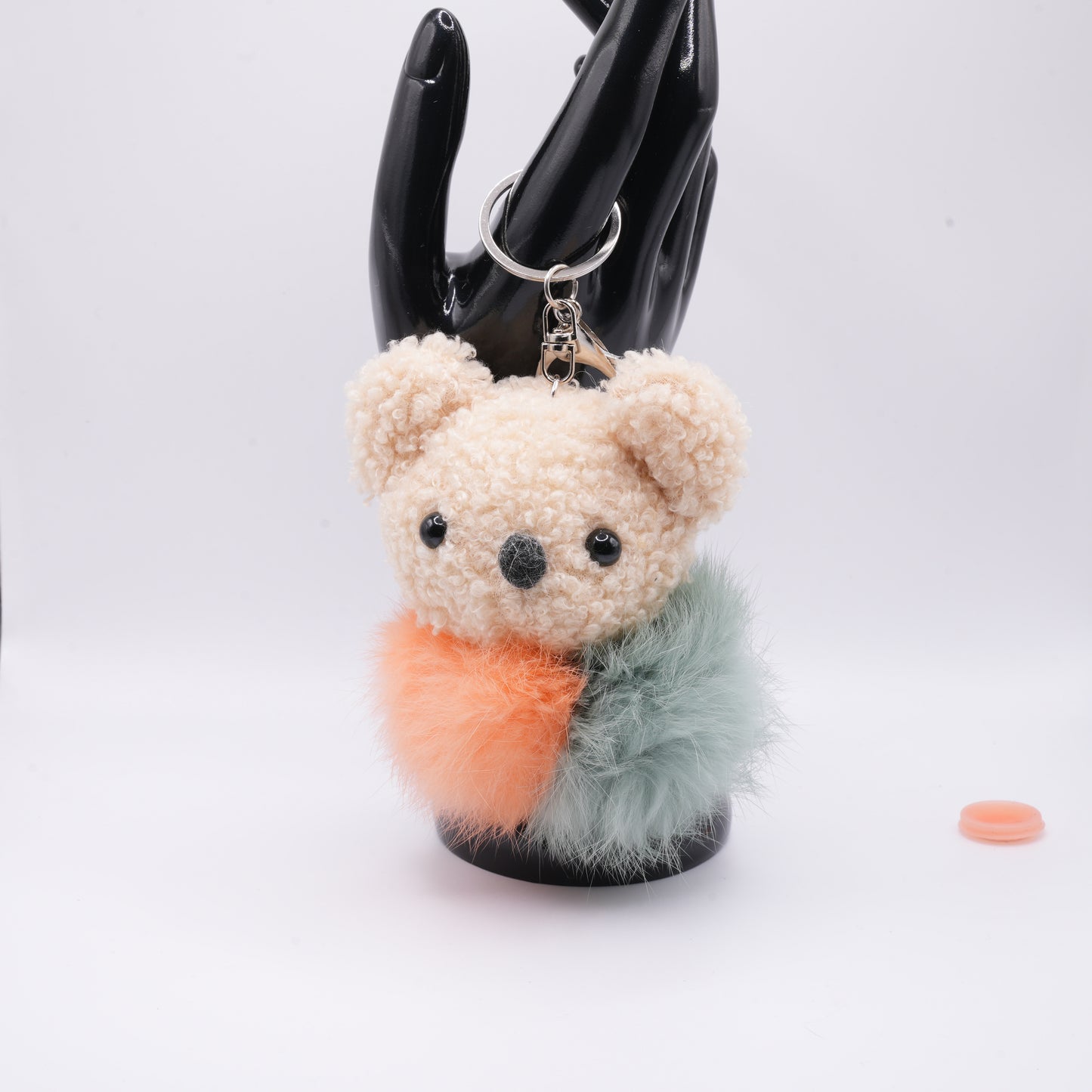Plush bear keychain