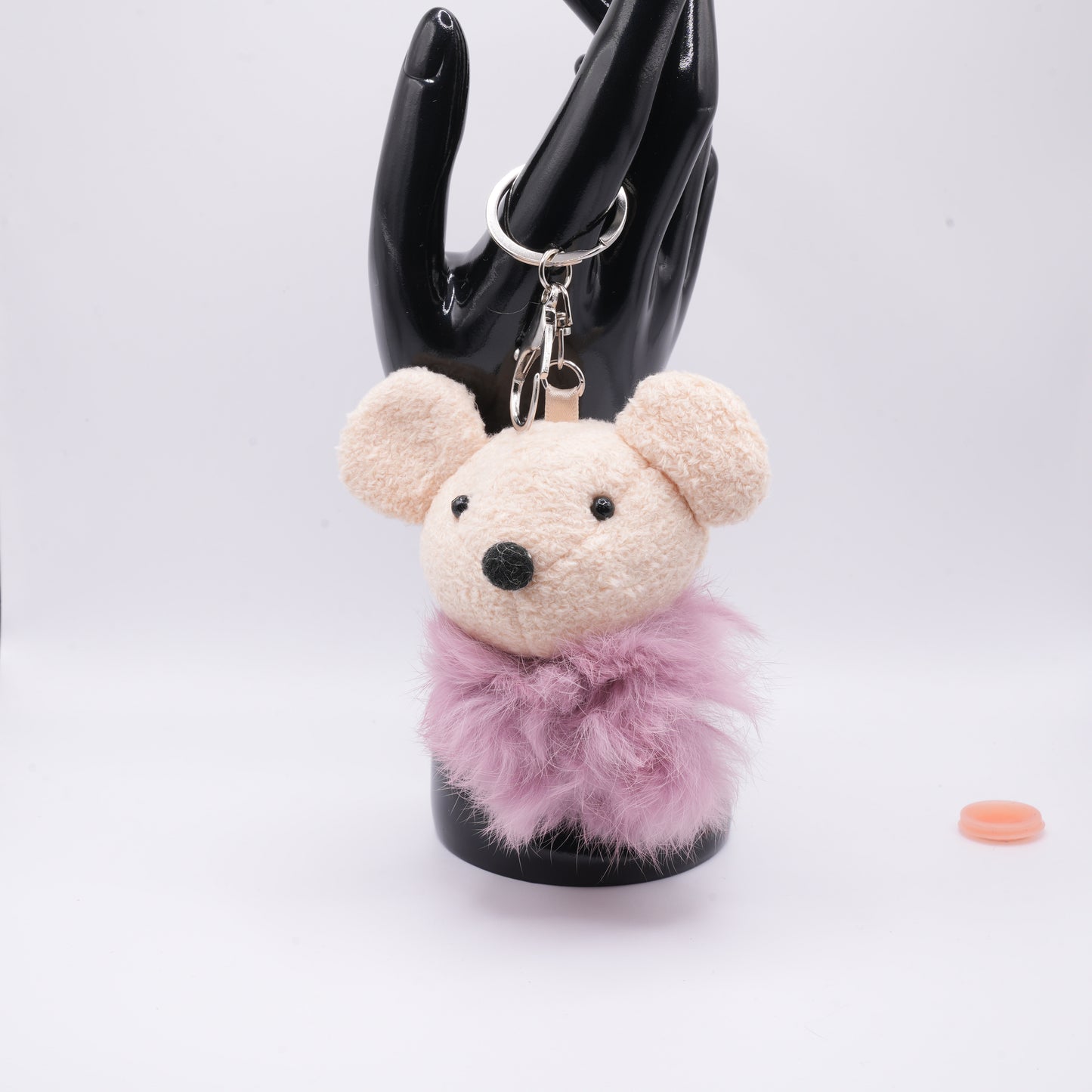 Plush bear keychain