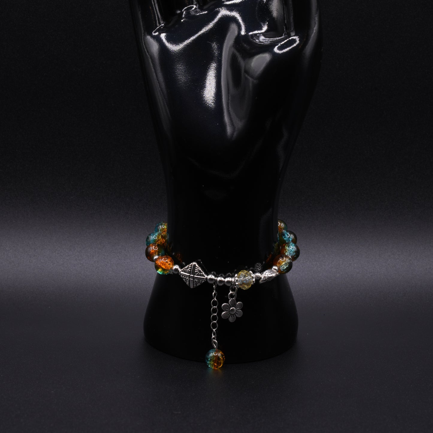Blue Glass Beaded Bracelets with Charms – Handmade Jewelry, 12 Unique Designs