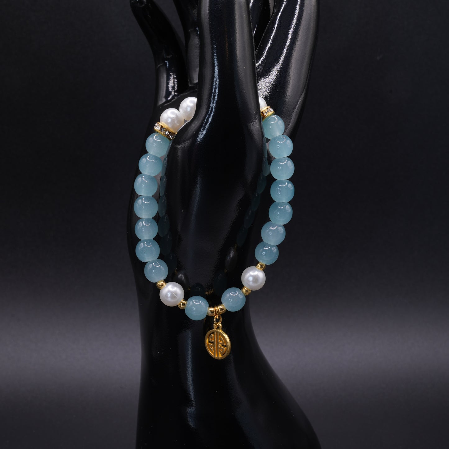 Blue Glass Beaded Bracelets with Charms – Handmade Jewelry, 12 Unique Designs