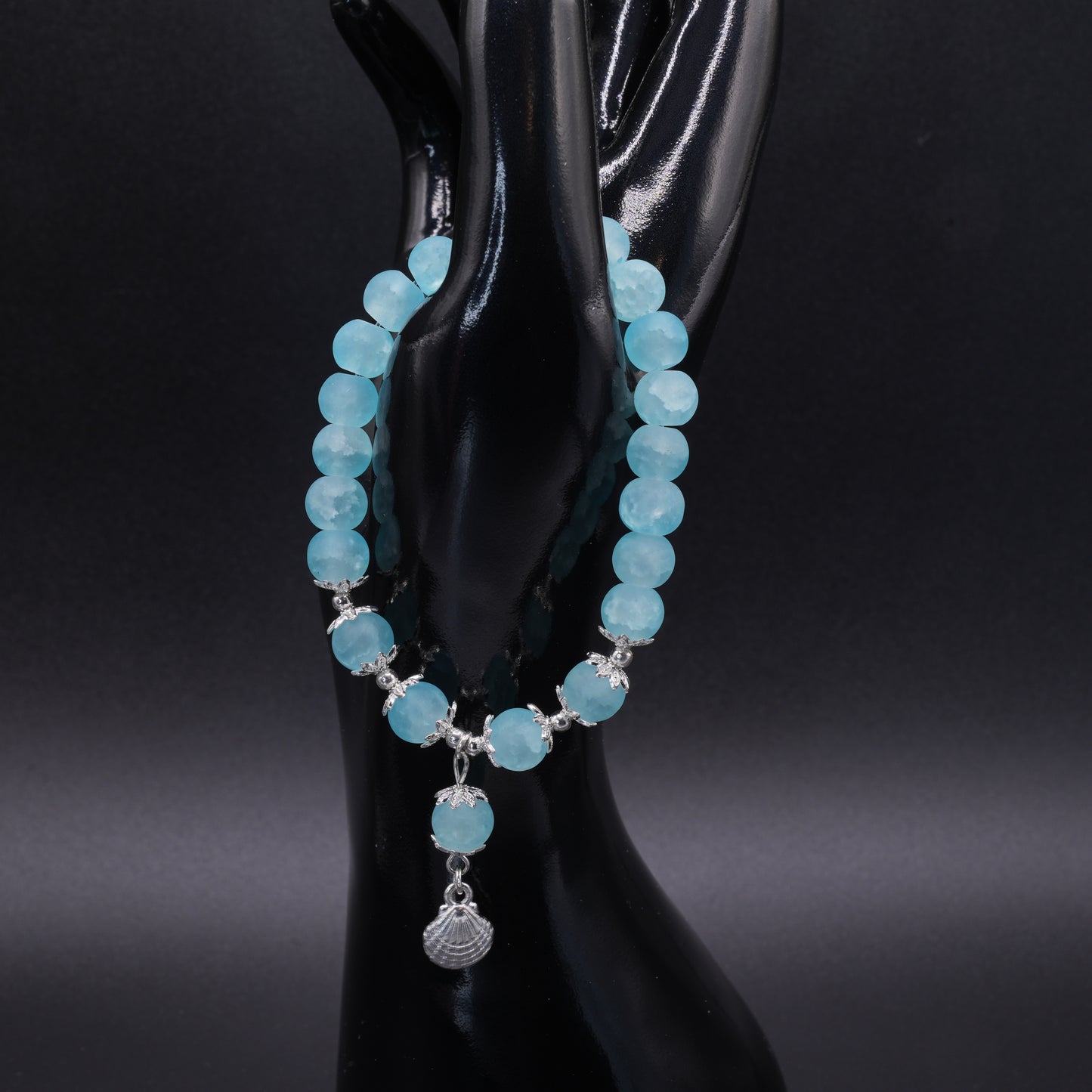 Blue Glass Beaded Bracelets with Charms – Handmade Jewelry, 12 Unique Designs