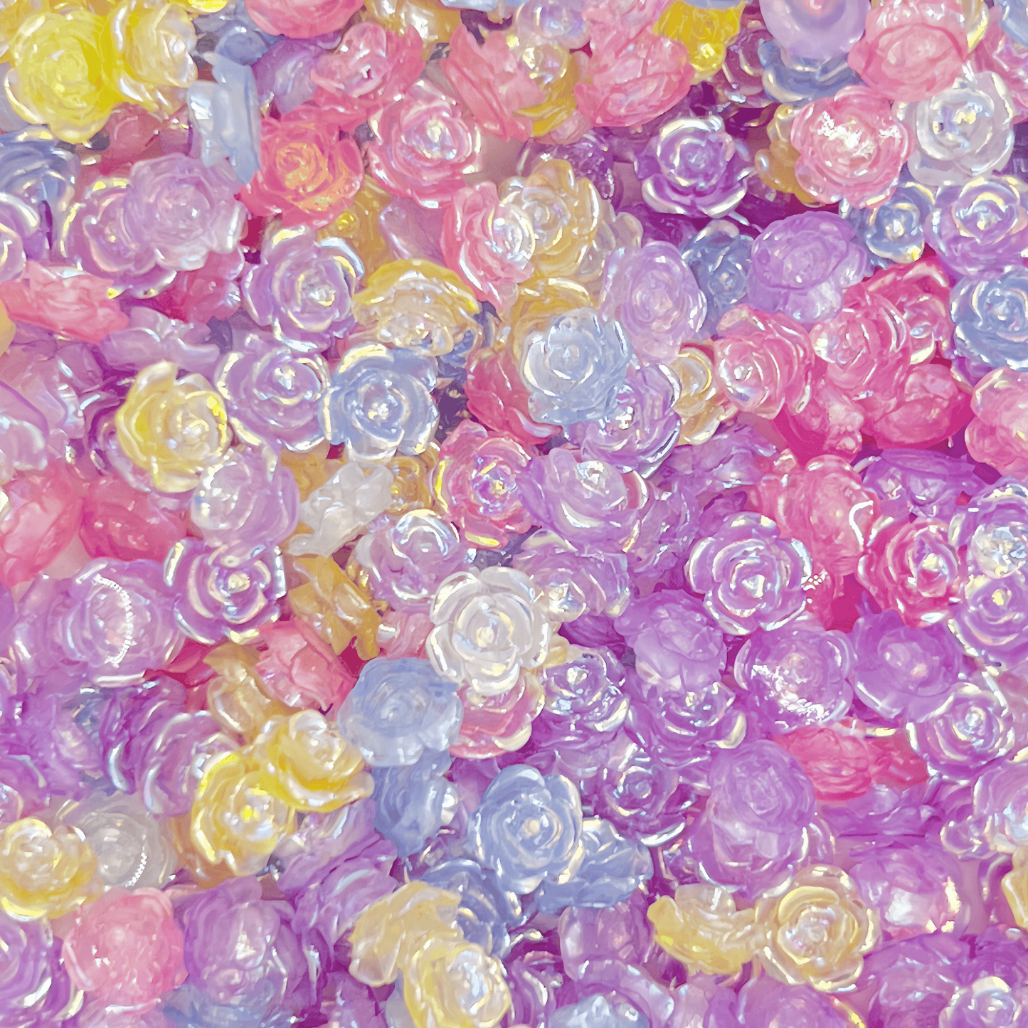 Mini 2D Resin Flower Charms – Cute DIY Nail Art, Phone Case, and Craft Decoration