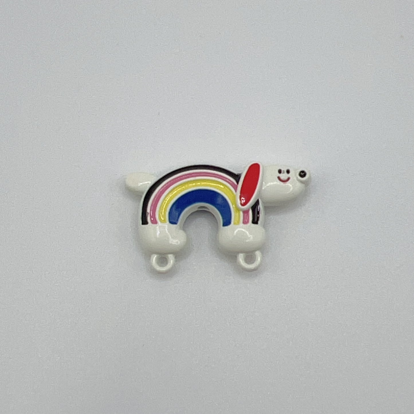 Metallic Rainbow Dog Double Charm – DIY Pendant for Keychains, Bag Chains & Phone Chains
