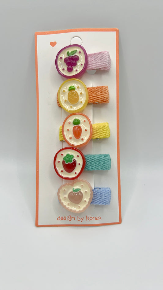 Handmade Mix Fruit Clip 5pcs a Set – Cute for Girls & Gift Idea