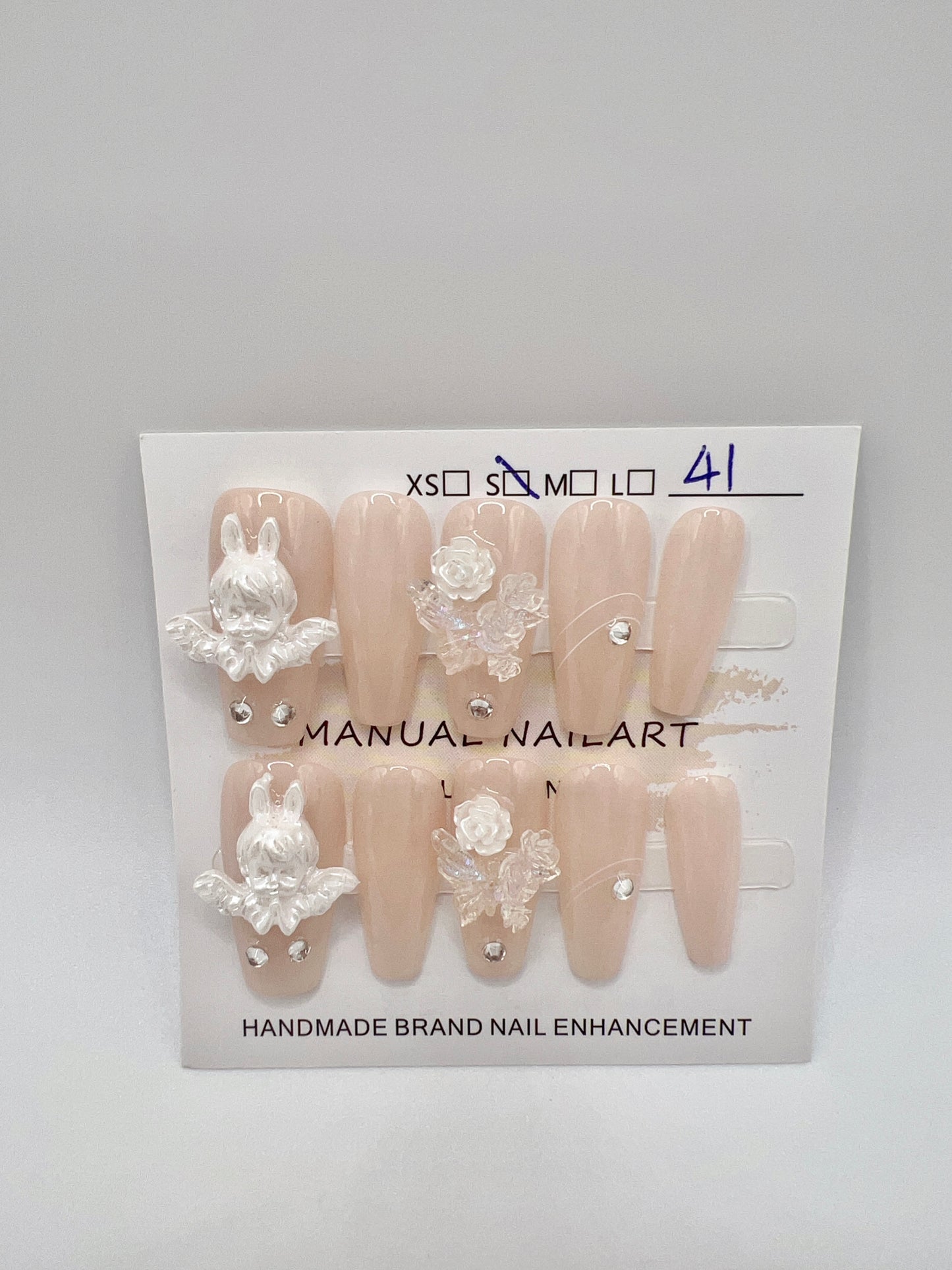 5 Sets Medium Coffin Press-On Nails Simple Style