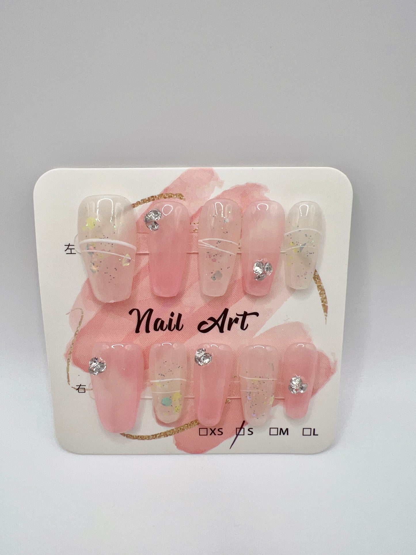 5 Sets Medium Coffin Press-On Nails Simple Style