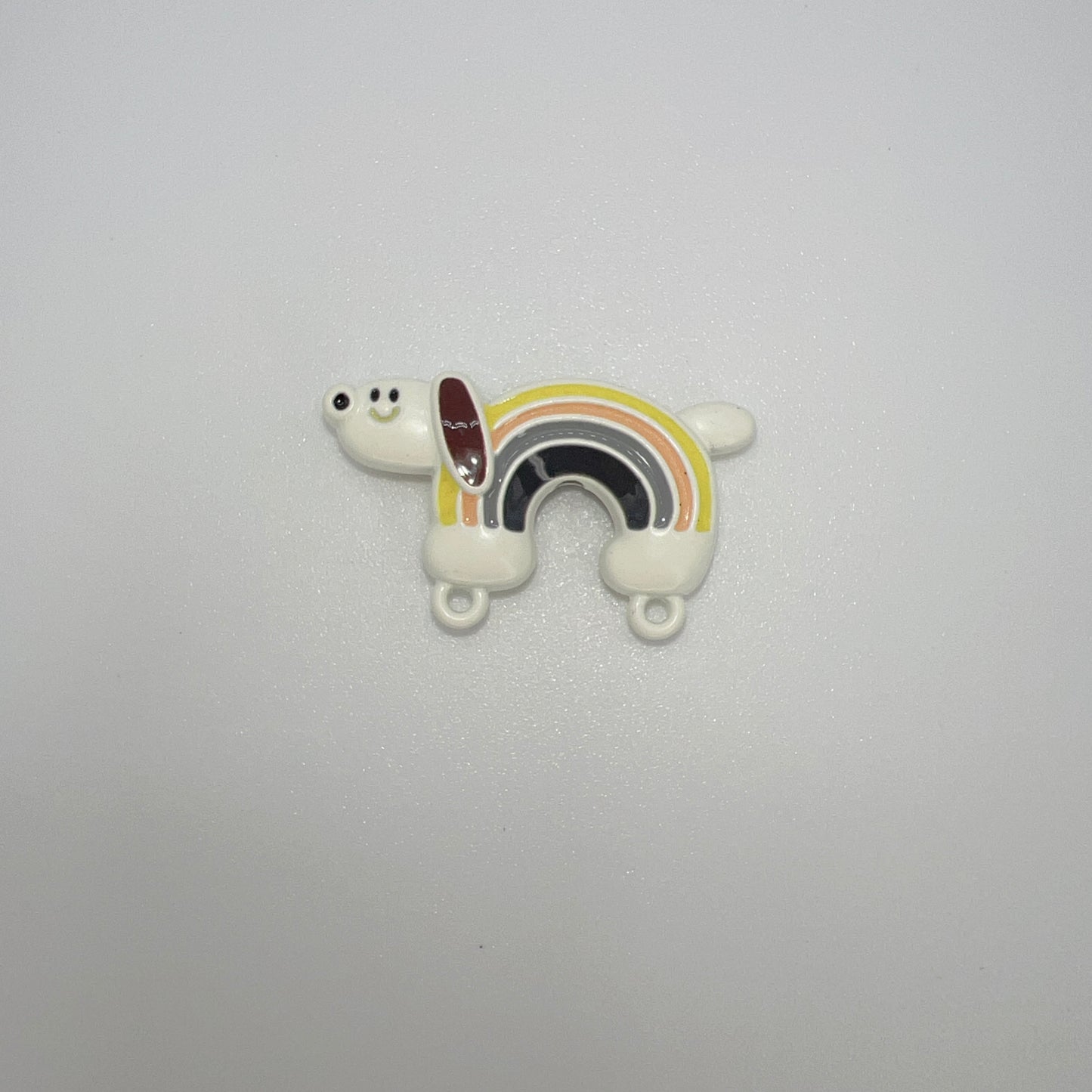 Metallic Rainbow Dog Double Charm – DIY Pendant for Keychains, Bag Chains & Phone Chains