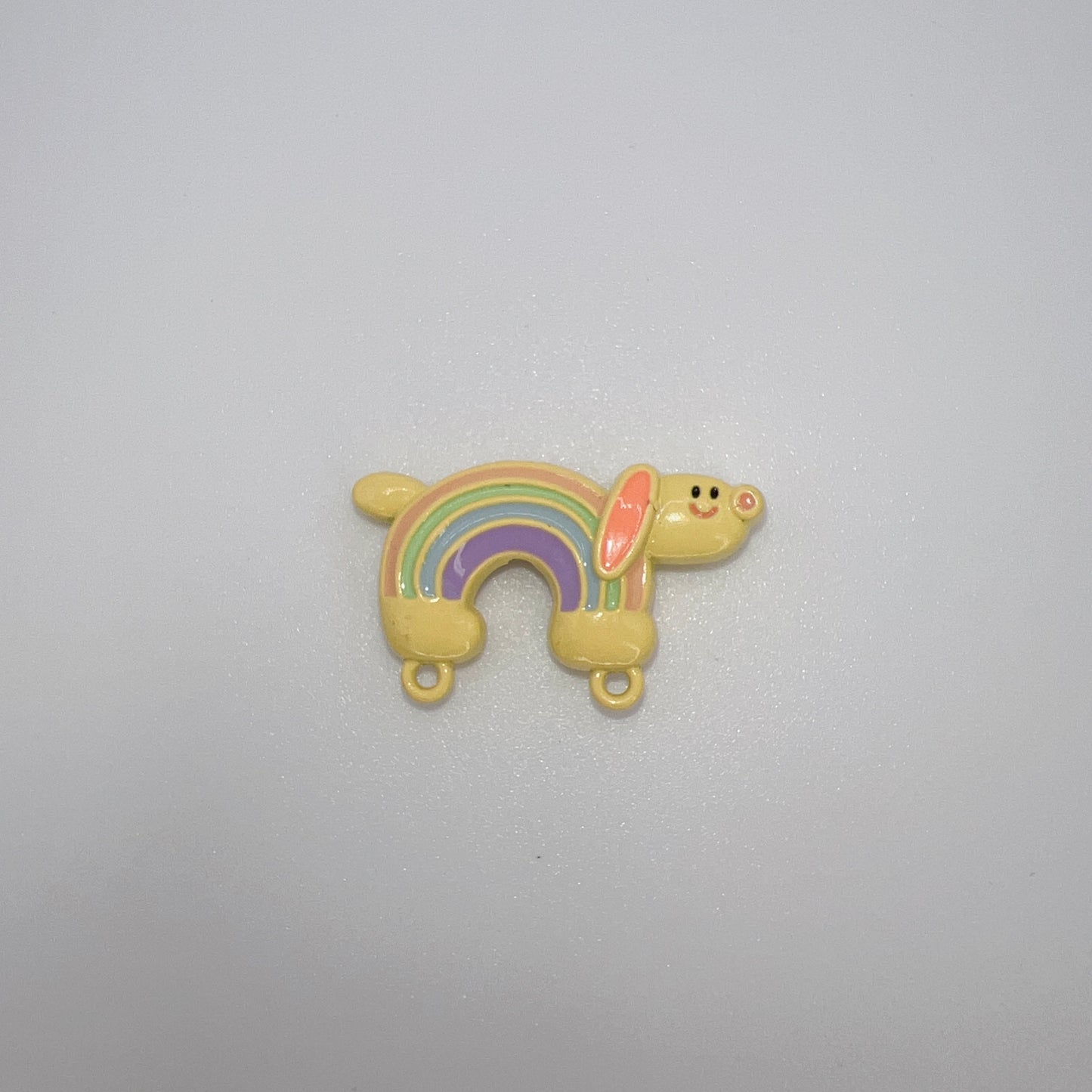 Metallic Rainbow Dog Double Charm – DIY Pendant for Keychains, Bag Chains & Phone Chains