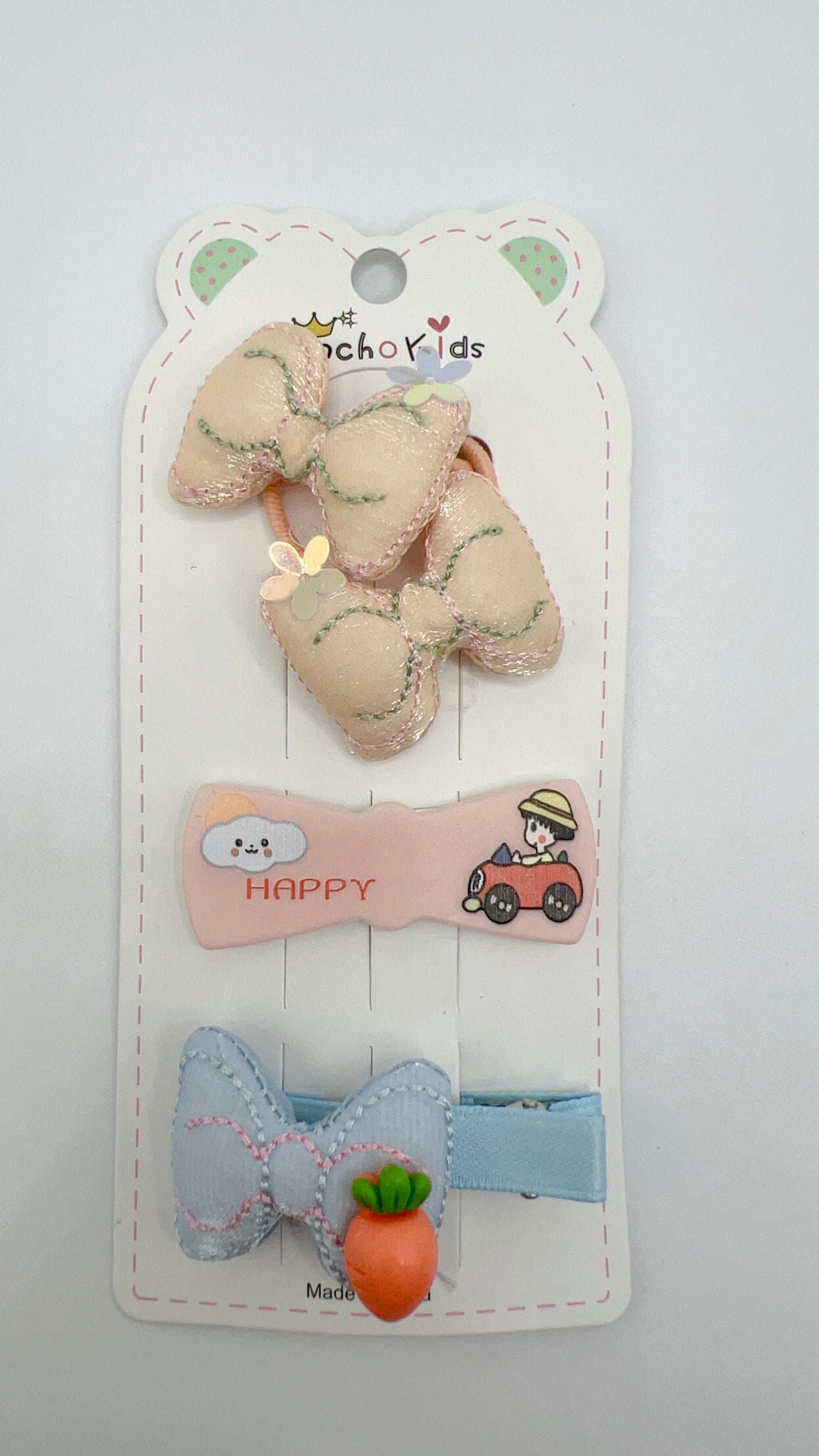Mix Hair Tie and Clip 3pcs a Set Cute for Girls Gift Idea