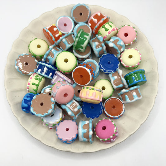 40PCS Cute Faux Cake Resin Beads Mix Kawaii DIY Charm Craft