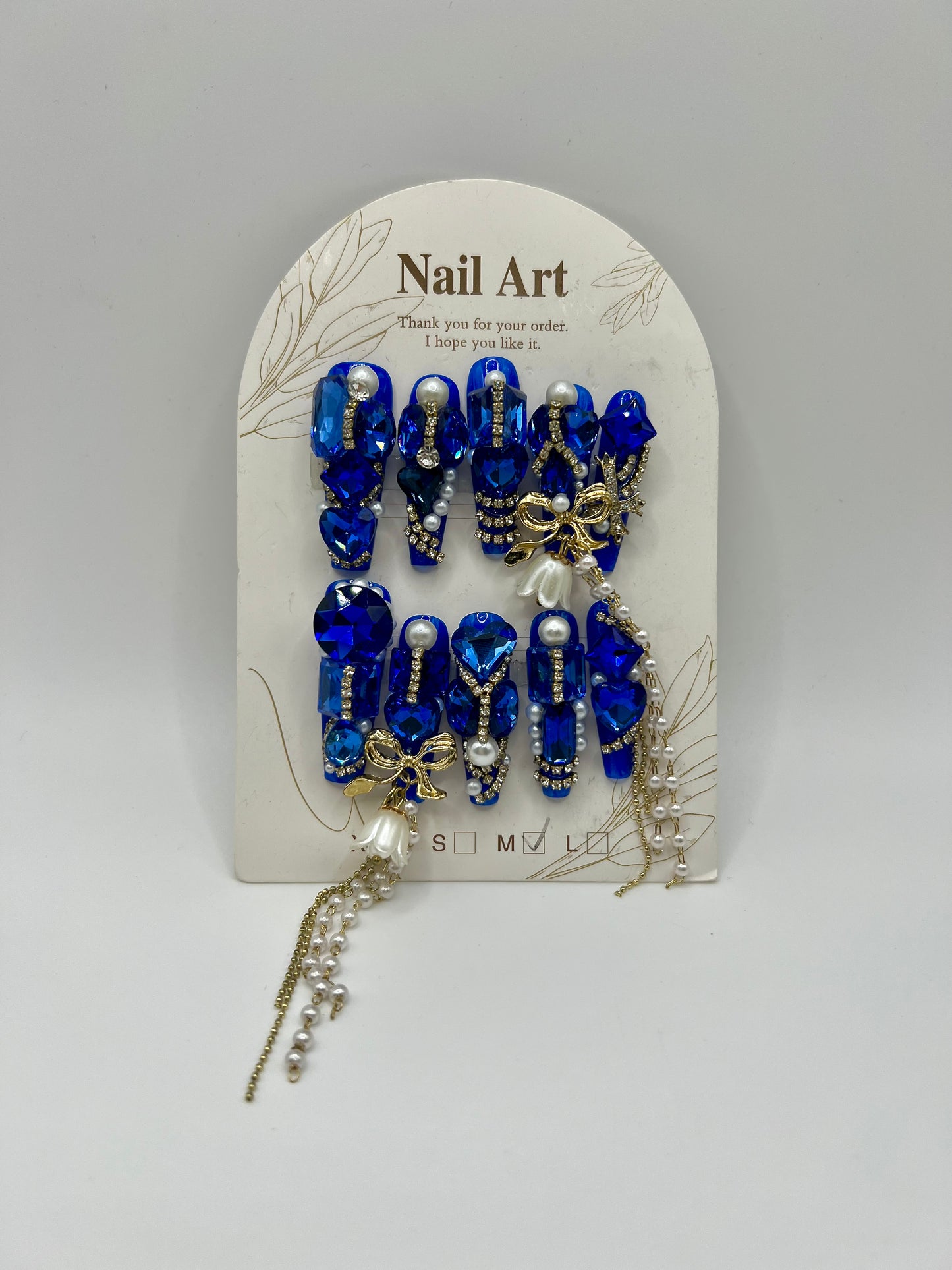 Luxury Press-On Nails with Matching Bracelets – Elegant, Effortless Glamour | Medium Size