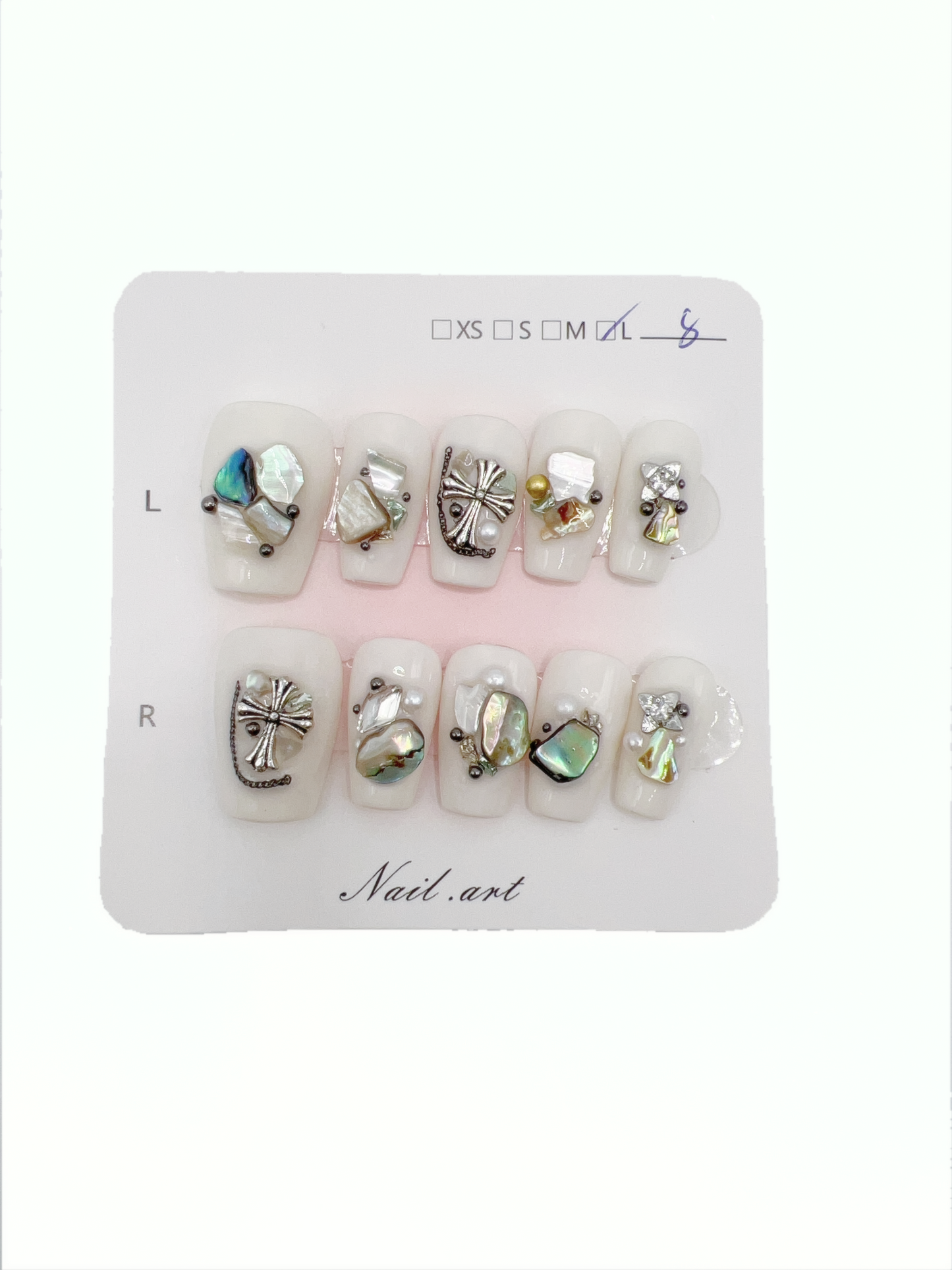 Short Coffin Press-On Nails with Baroque Style – Large Size