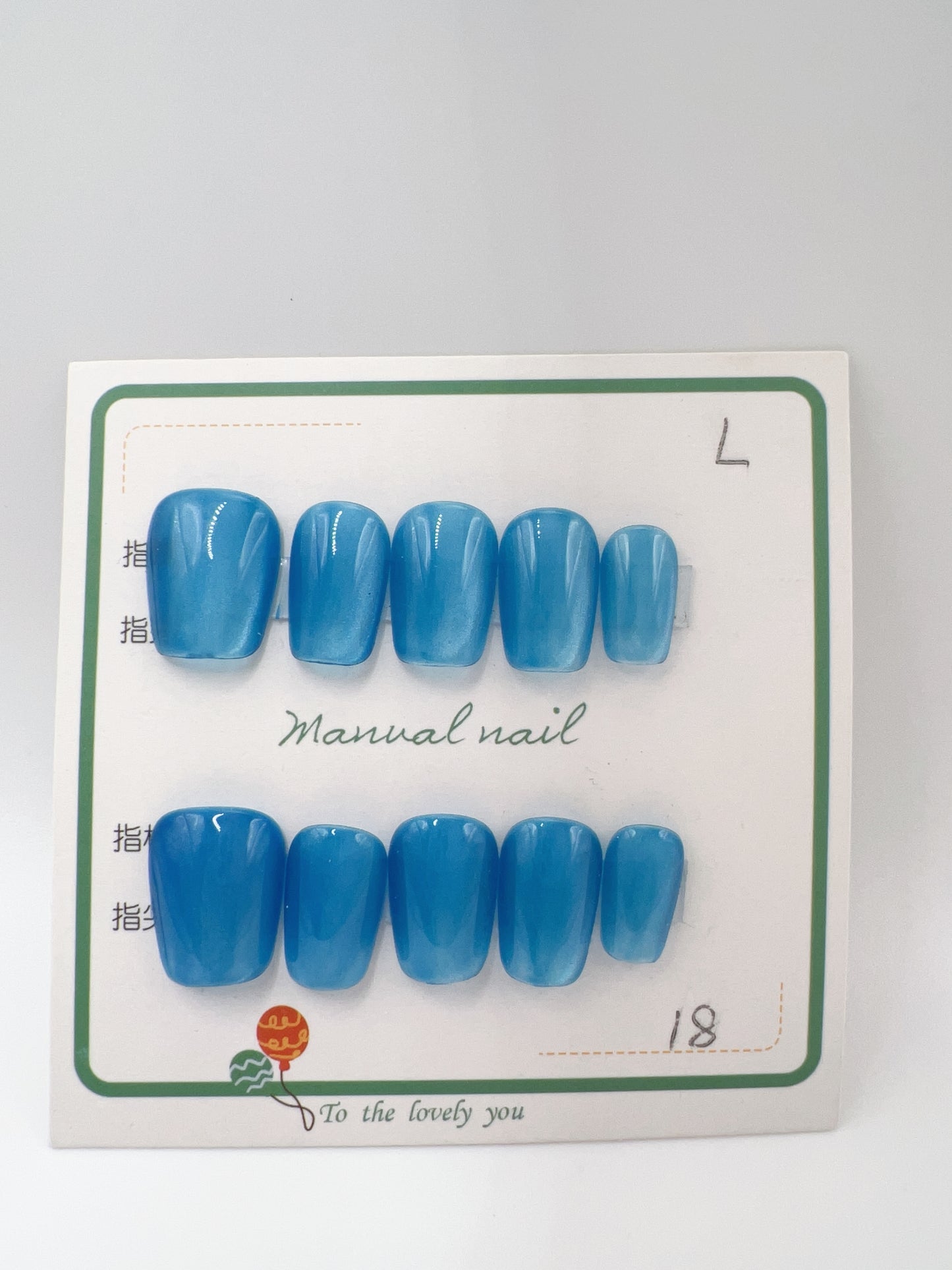 Short Square Press-On Nails with Cat Eye Style – Large Size