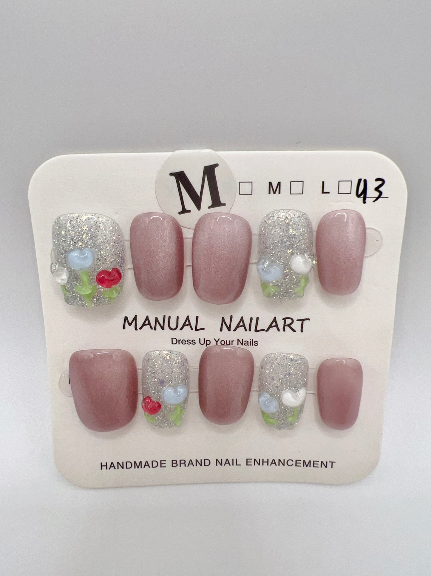 Short Square Press On Nails Simple design – 9 Designs Medium Size