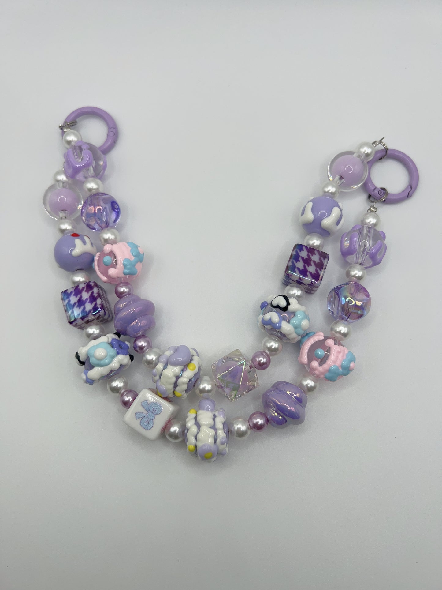 Double Layer Hand-Painted Bead Keychain / Bag Chain – Detachable, 2-in-1 Design, 2 Styles