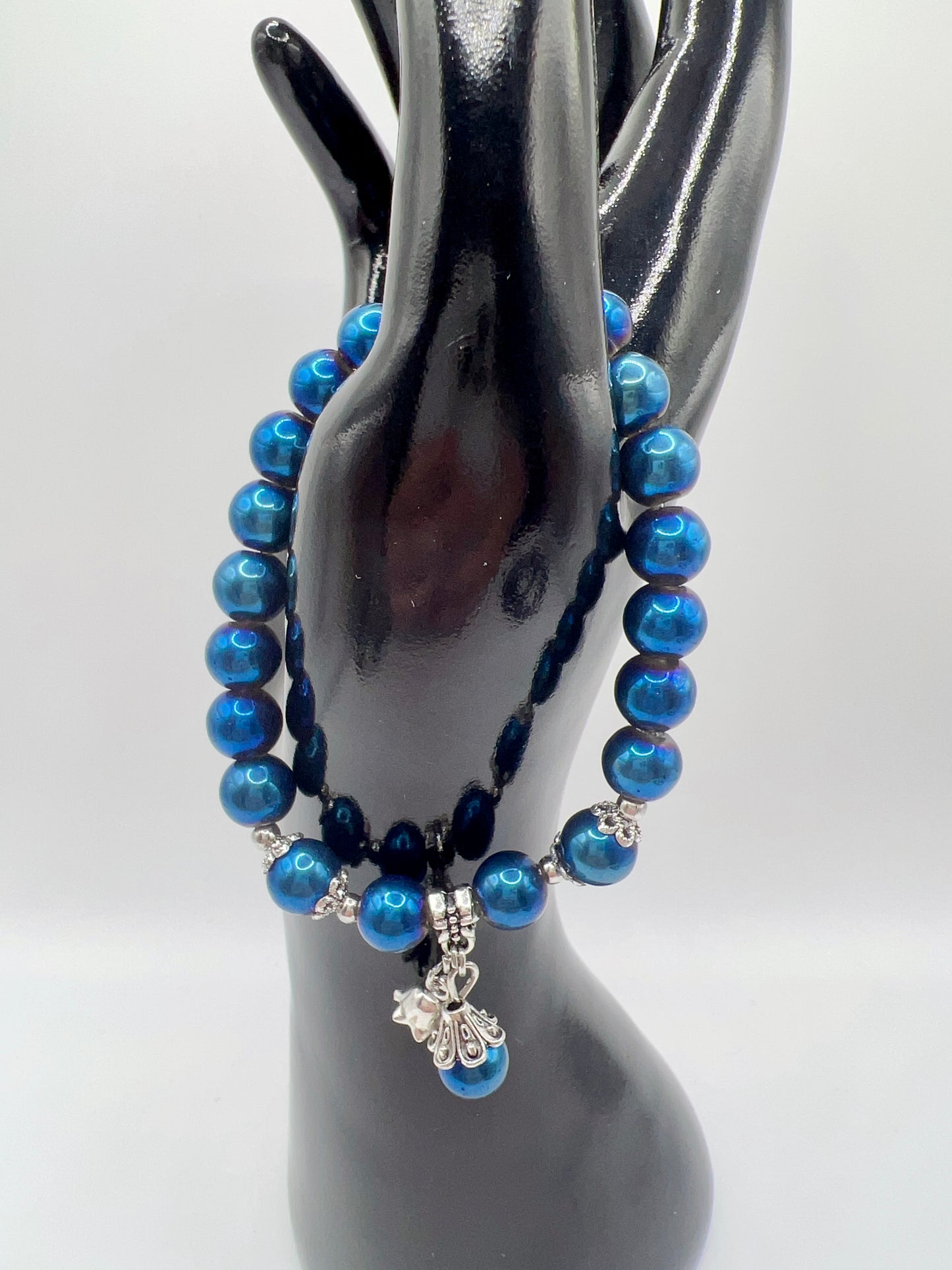 Stretchy Glass or Acrylic Bead Bracelet with Cute Charms & Spacers – Handmade Jewelry