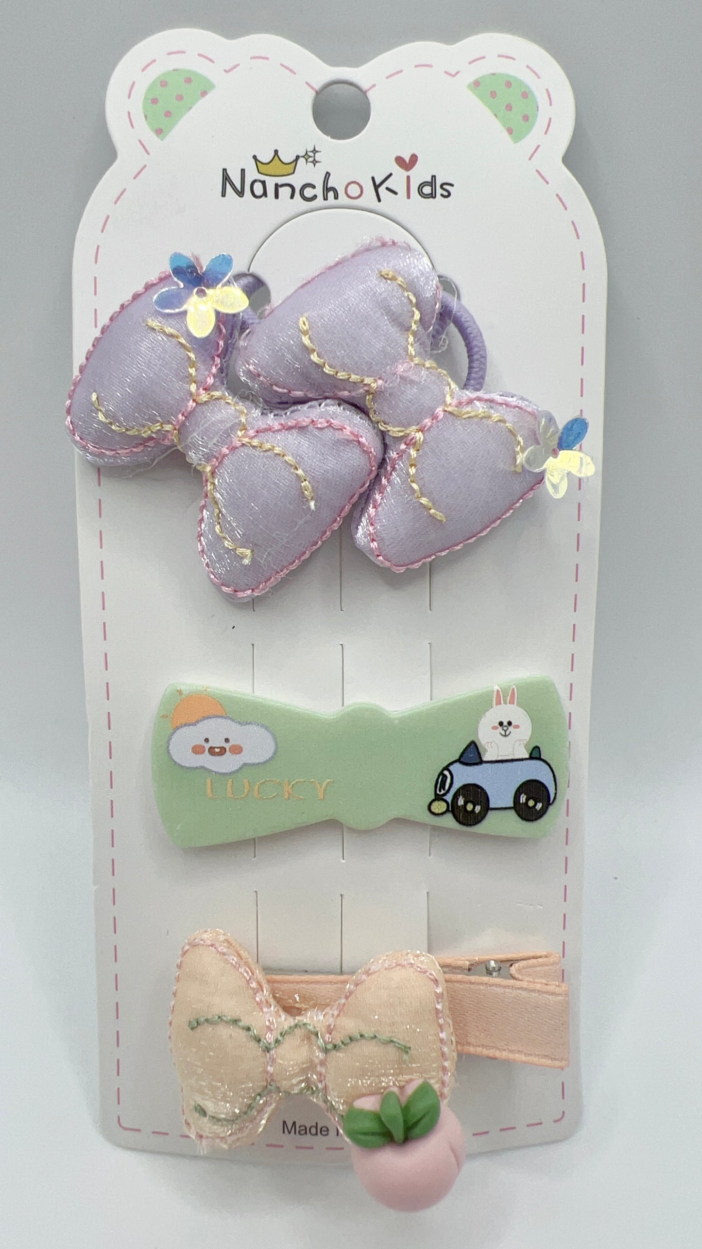Mix Hair Tie and Clip 3pcs a Set Cute for Girls Gift Idea
