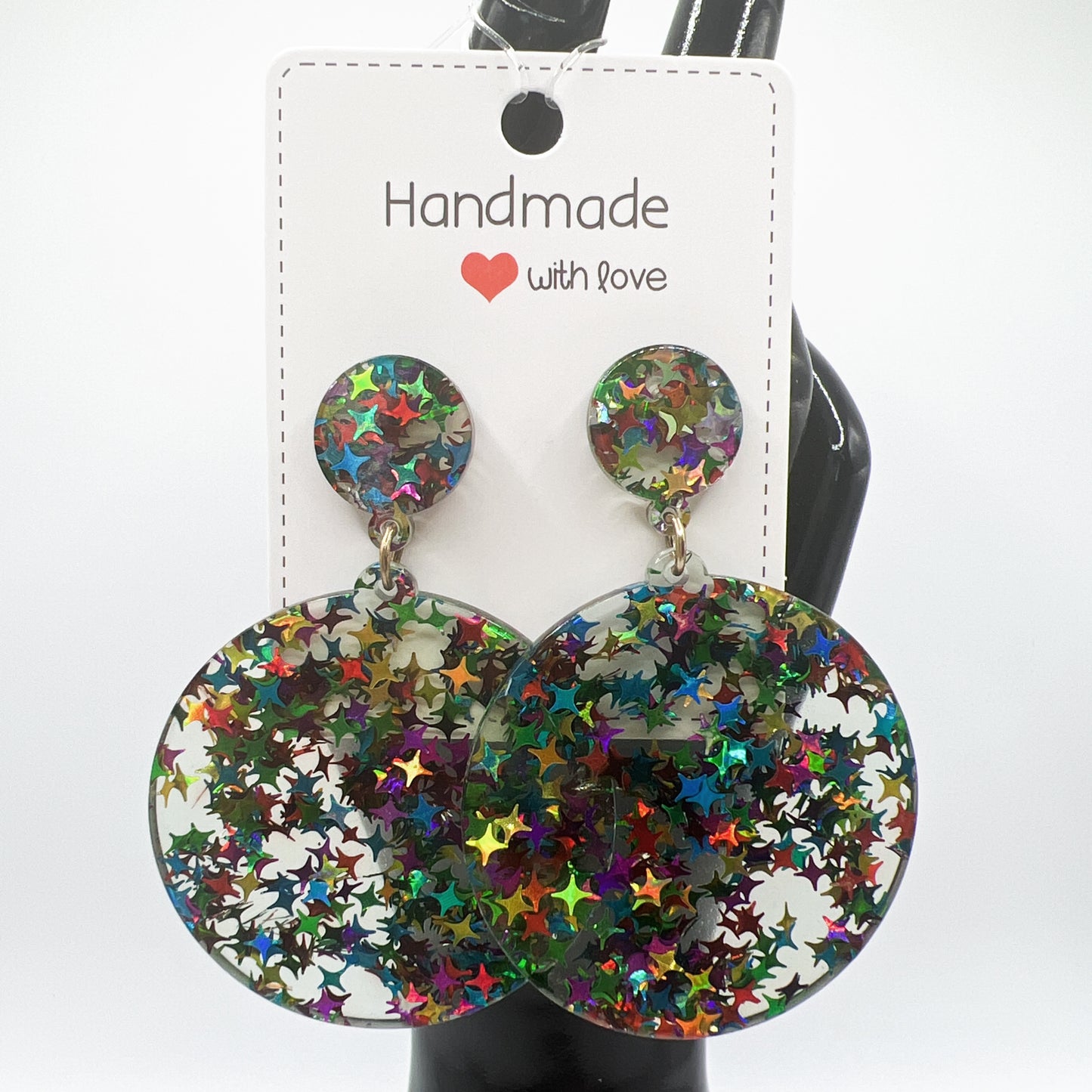 Colorful Star Acetate Drop Earrings | Multiple Shapes Available | Playful & Trendy