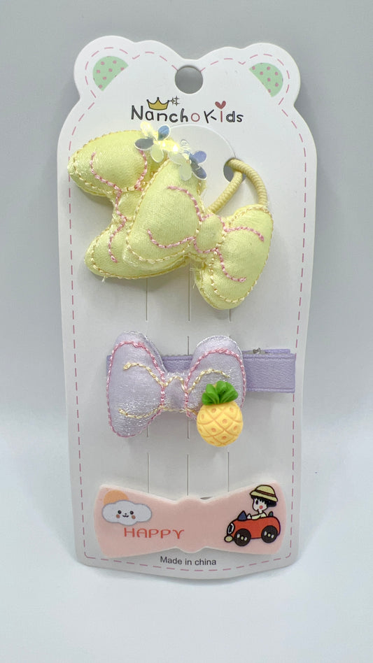 Mix Hair Tie and Clip 3pcs a Set Cute for Girls Gift Idea