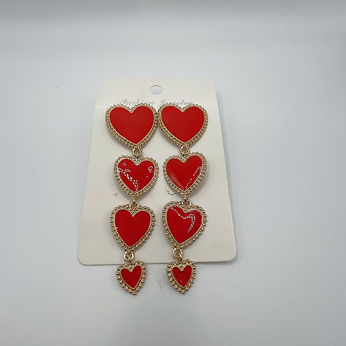 Four Heart Earrings – Gold