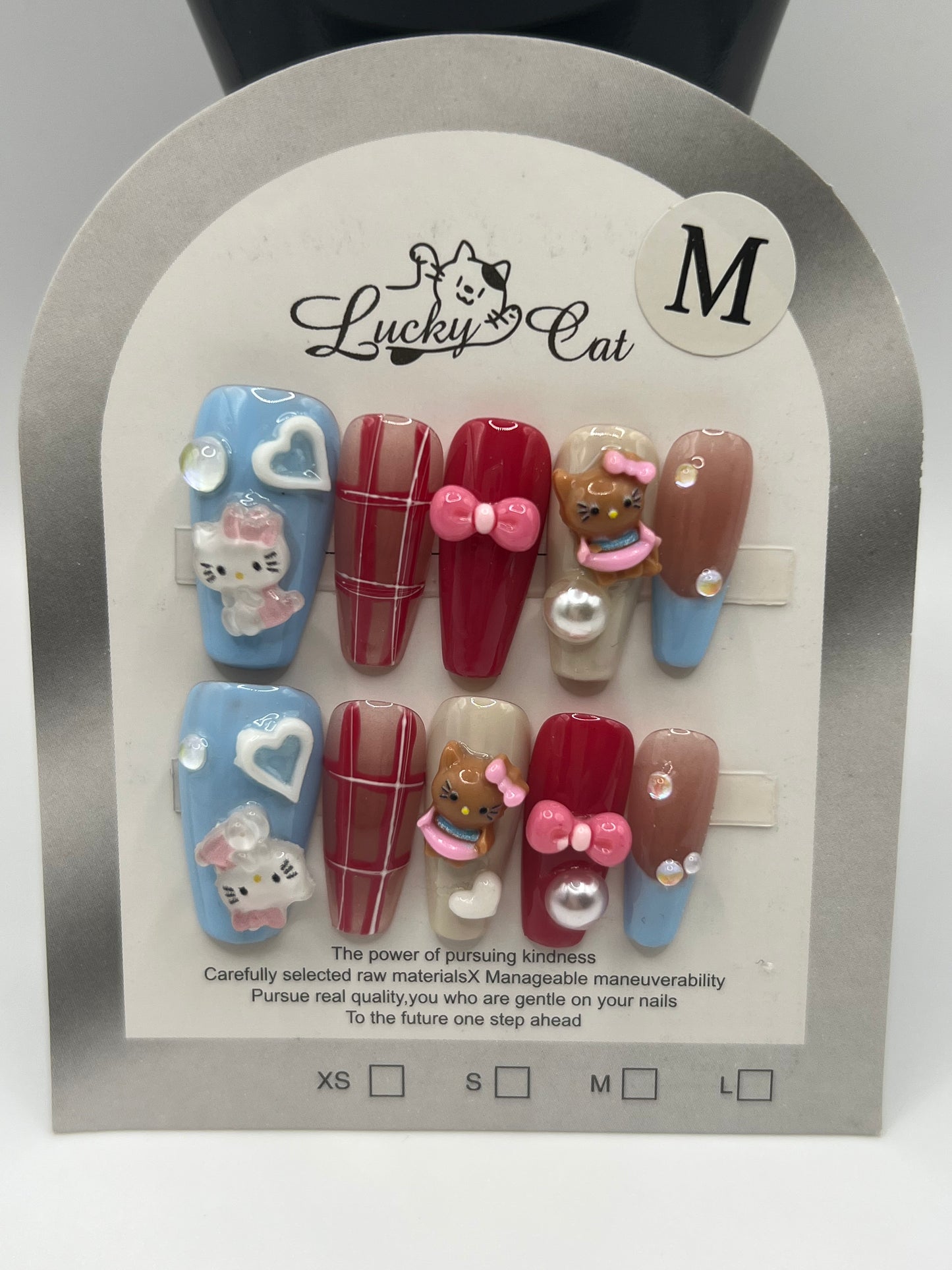 Kitty Press on nails - M size