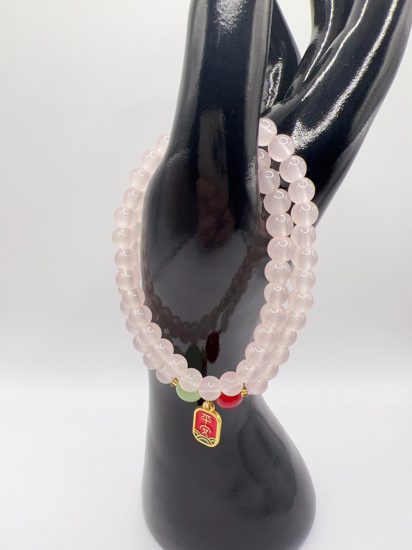 Beaded Double-Layered Stretch Bracelet with Charm – Handmade Stackable Jewelry, 6 Colors