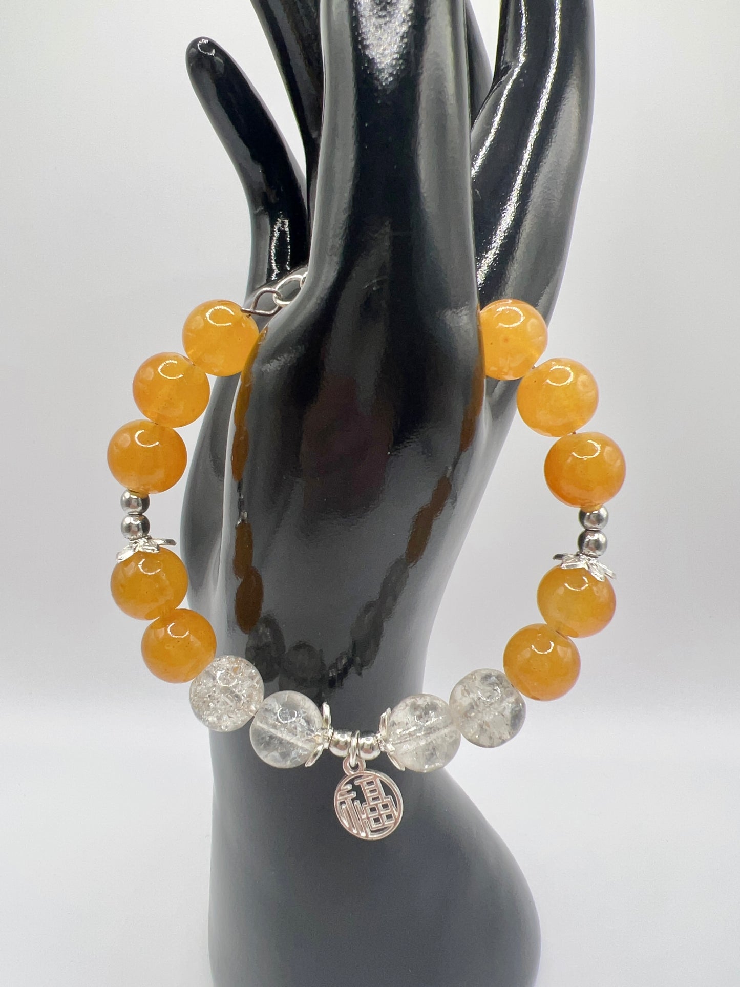 Adjustable Glass or Acrylic Bead Bracelet with Cute Charms & Spacers – Handmade Jewelry