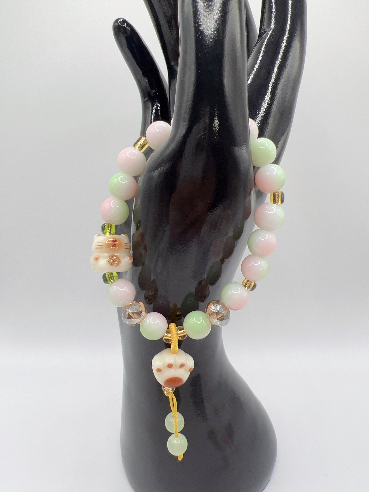 Stretchy Bead Bracelet with Cute Charms & Spacers – Handmade Jewelry