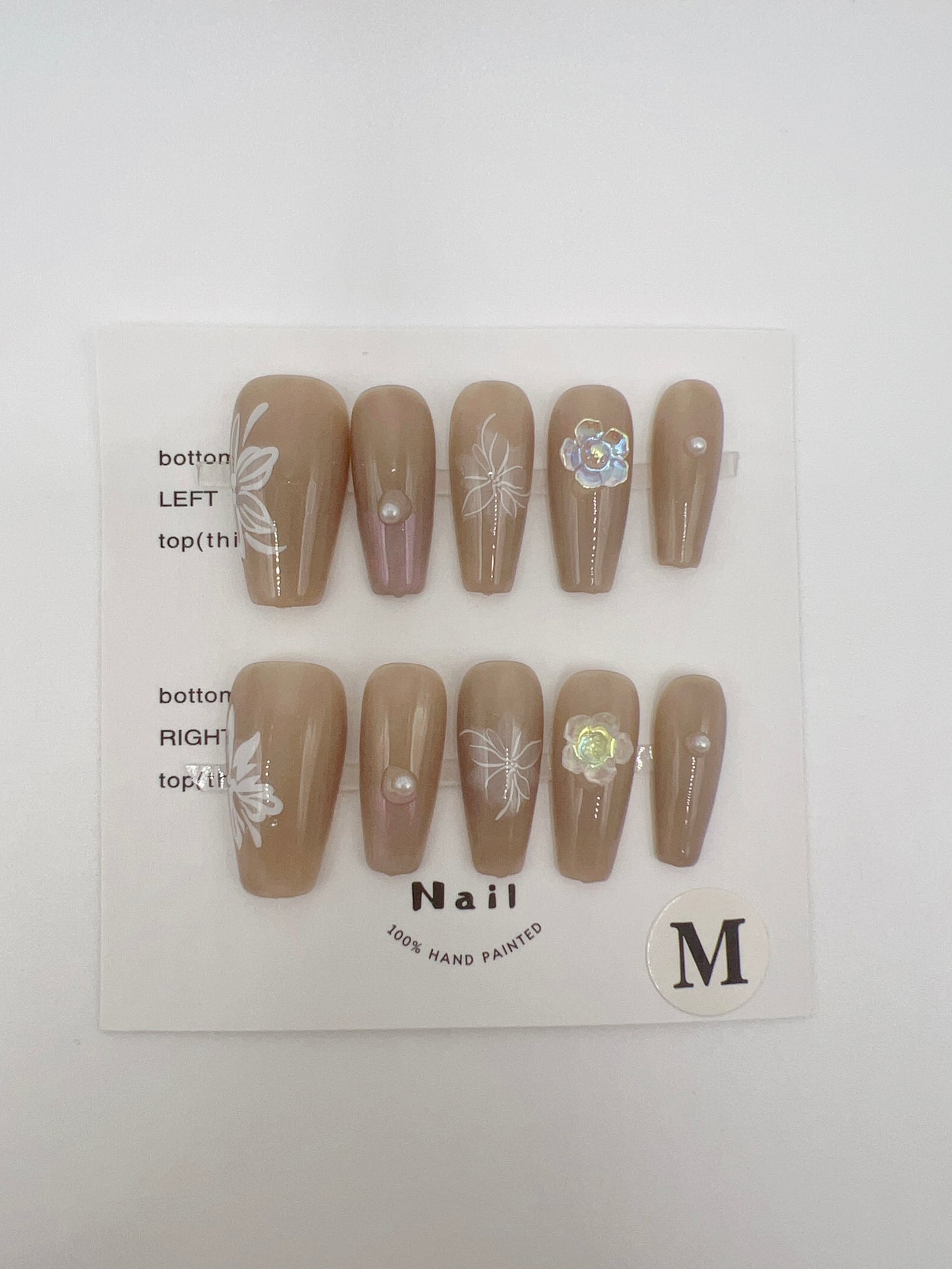 Medium Coffin Press On Nails Simple Style – 9 Designs, Medium Size