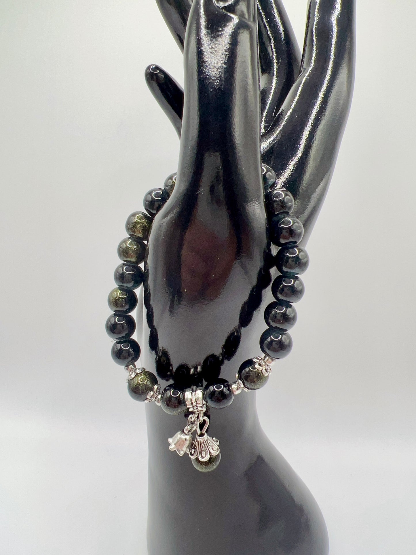 Stretchy Glass or Acrylic Bead Bracelet with Cute Charms & Spacers – Handmade Jewelry