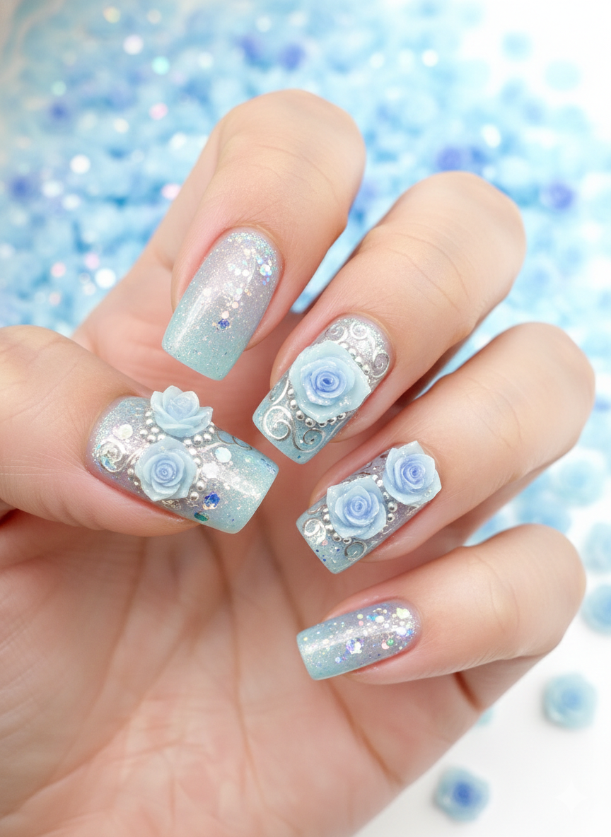 3D Resin Flower Charms – Cute Floral for Nail Art Embellishments and DIY