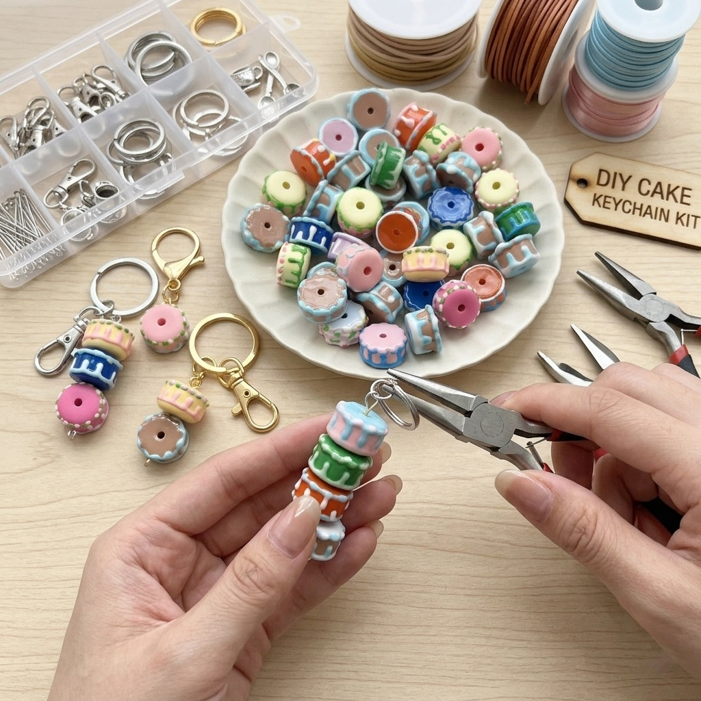 40PCS Cute Faux Cake Resin Beads Mix Kawaii DIY Charm Craft
