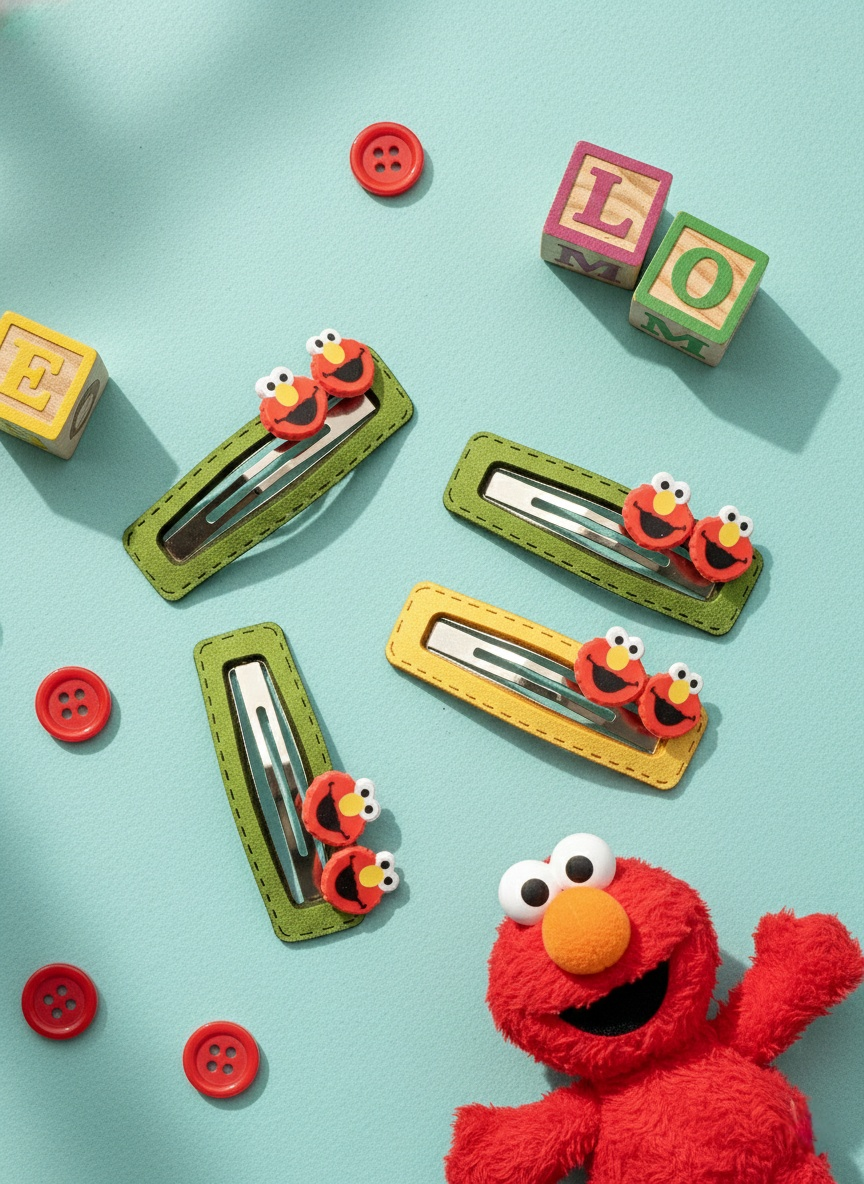Handmade Cute Green and Yellow Clips Set Cute and Fun