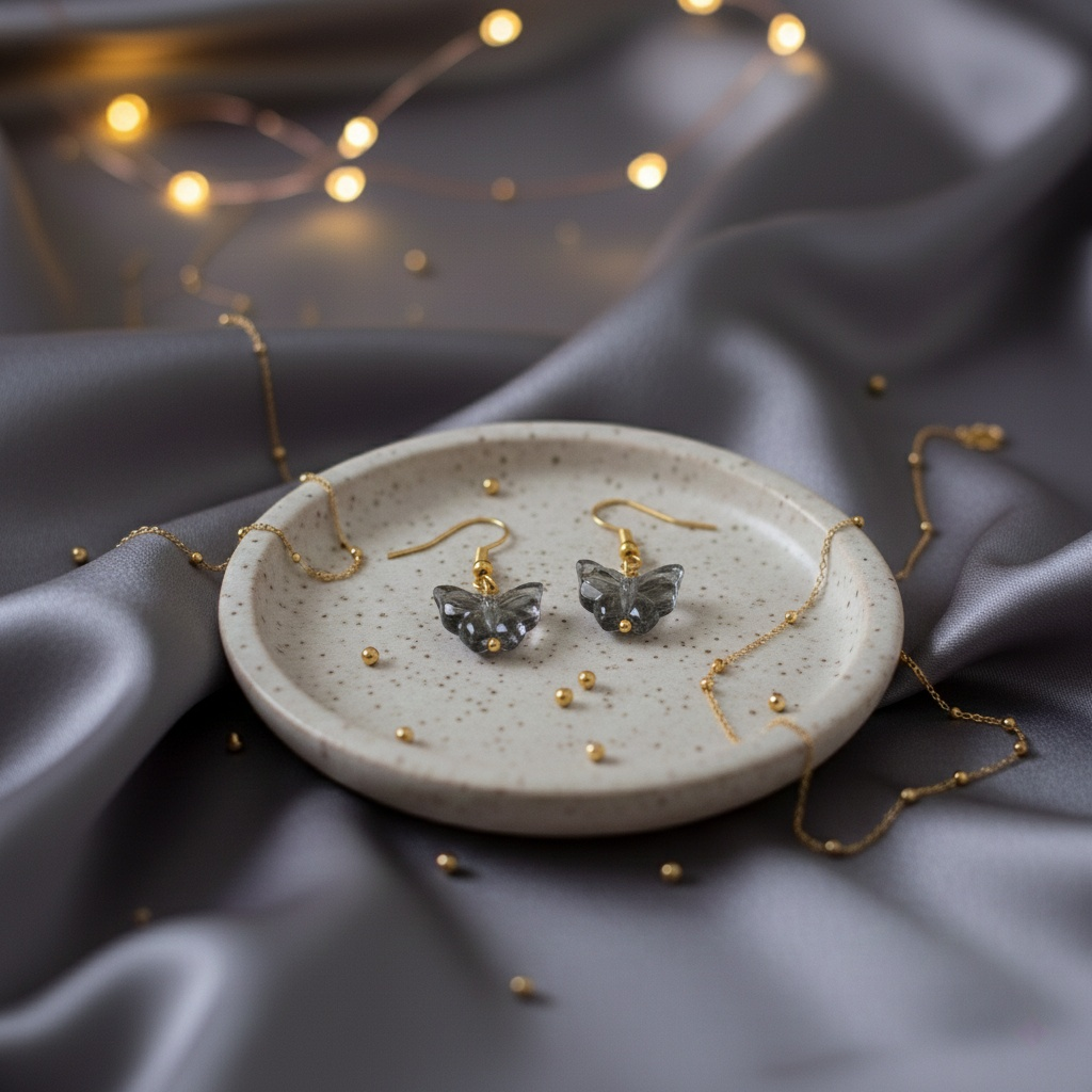 Elegant Czech Butterfly Dangle Earrings