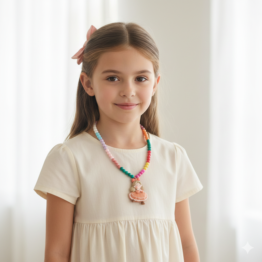 Handmade Beaded Charm Necklace for Girls – Perfect for Birthday & Holiday Gifts